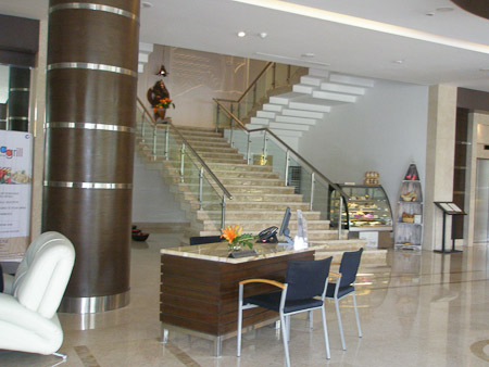 Ganesh guards the Fortune Hotel staircase