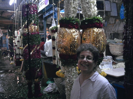 Judy at the flower market